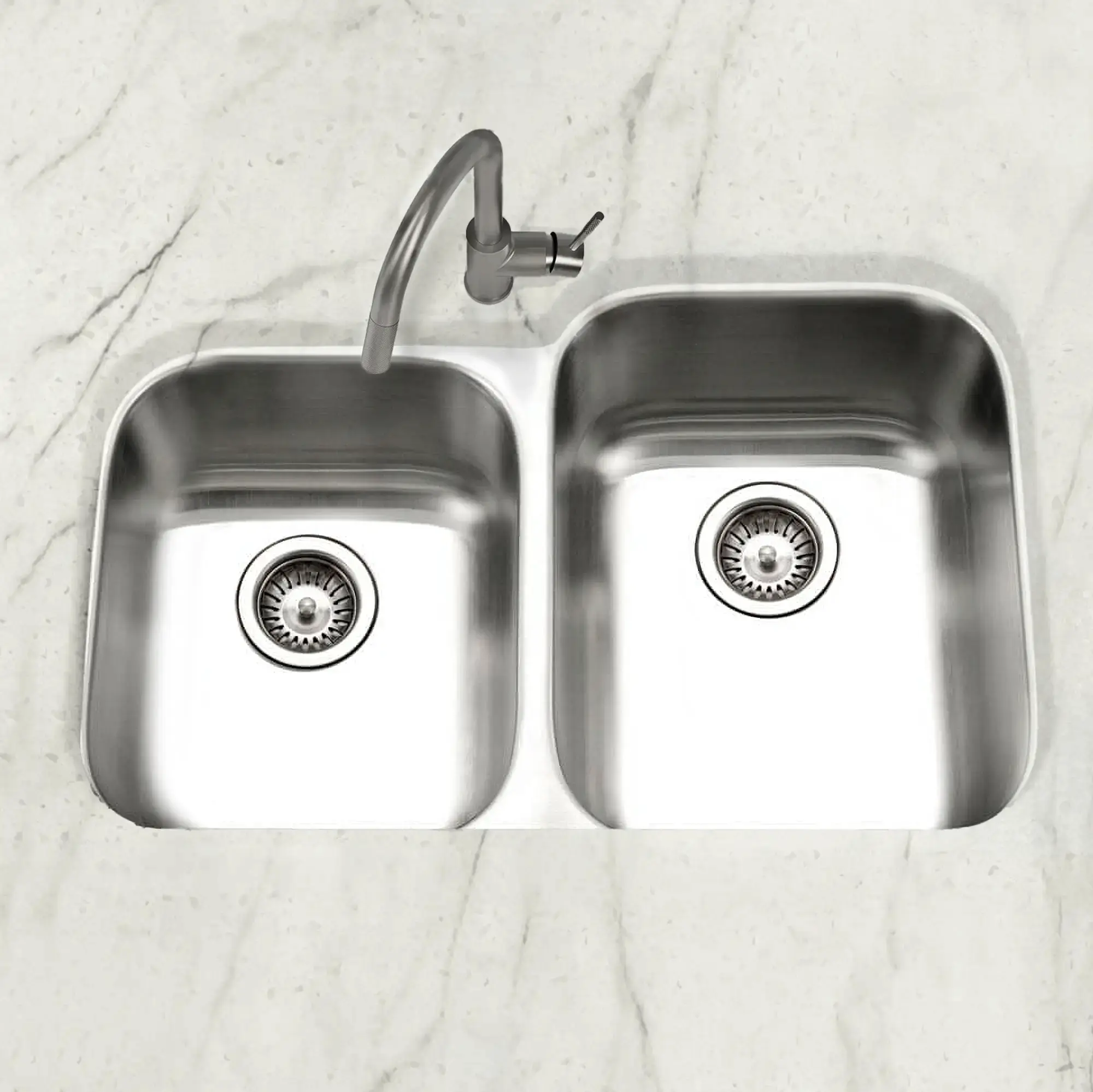 18 Ga Double 4060 3120S Undermount Sink - Image 2