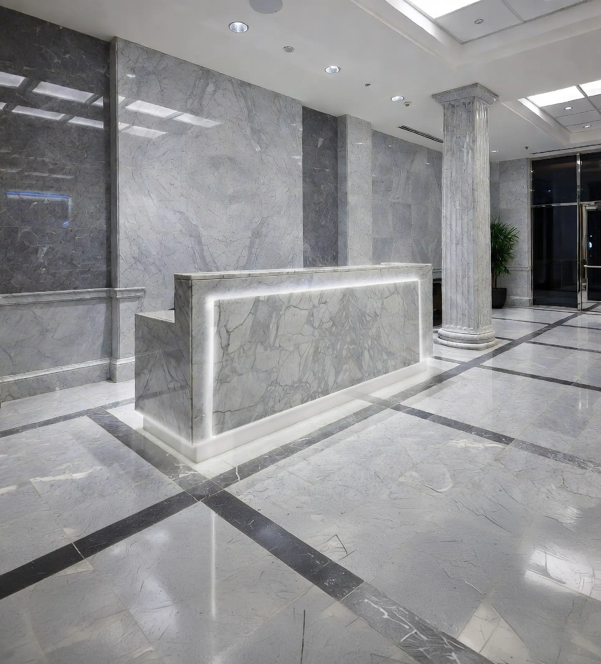 PSD-Lobby Desk-Walls