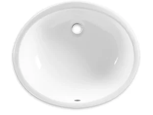 Porcelain Oval Bathroom Undermount Sink 1714