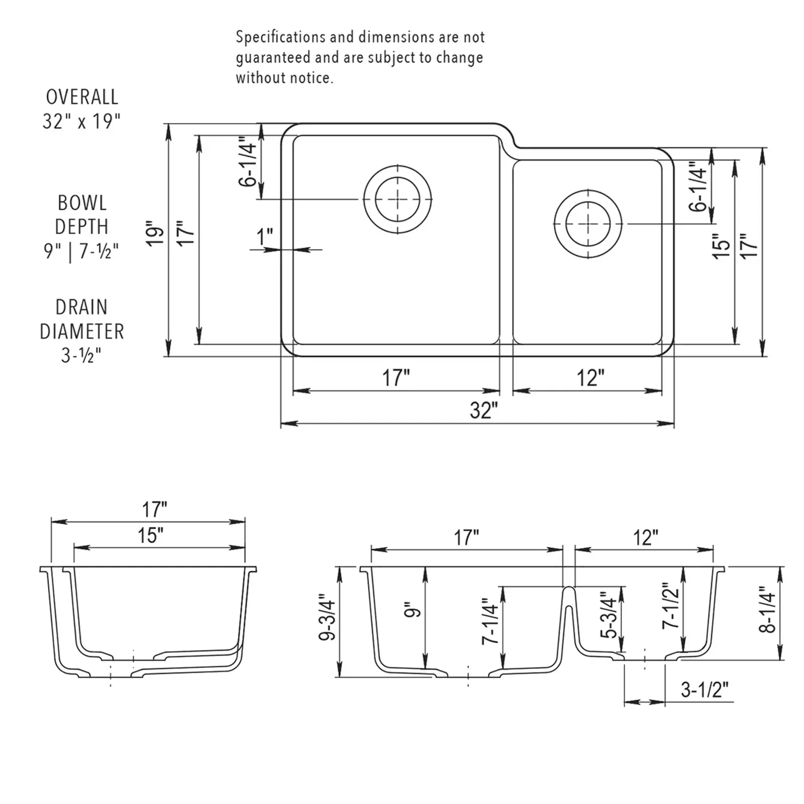 Quartz Composite Offset Double Bowl 6040 - Image 8